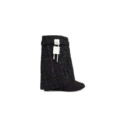 GIVENCHY SHARK LOCK ANKLE BOOTS IN TWEED BE603KE1QA